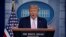 President Donald Trump speaks during a coronavirus task force briefing at the White House, Friday, April 10, 2020, in Washington.