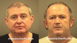 FILE - Lev Parnas, left, and Igor Fruman are shown in booking photos, courtesy of the Alexandria Sheriff's Office in Virginia and released Oct. 10, 2019.
