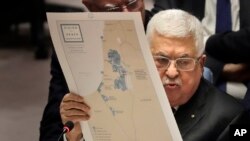 Le président palestinien Mahmoud Abbas s'exprime lors d'une réunion du Conseil de sécurité au siège des Nations Unies, le 11 février 2020.
