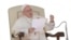 Pope Francis delivers his speech during his weekly general audience in St. Peter's Square at the Vatican, Sept. 12, 2018.