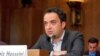 Parazit host Kambiz Hosseini testifying before U.S. Senate panel on Iran relations.
