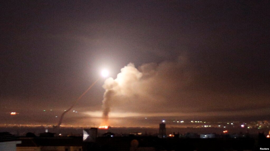 Explosion à Damas, Syrie, le 10 mai 2018.