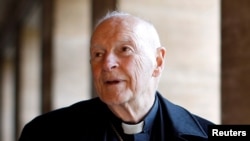 FILE - Then-Cardinal Theodore McCarrick is seen during an interview with Reuters at the North American College in Rome, Italy, Feb. 14, 2013.