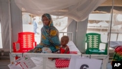 FILE—Sudanese Children suffering from malnutrition are treated at an MSF clinic in Metche Camp, Chad, near the Sudanese border, April 5, 2024.