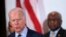Democratic presidential candidate former Vice President Joe Biden, speaks as he is endorsed by House Majority Whip, Rep. Jim Clyburn, D-S.C., background, in North Charleston, S.C., Feb. 26, 2020. 