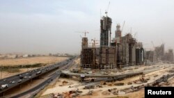 The King Abdullah Financial District, which is currently under construction, is seen near King Fahad Road in the Asahafa area in Riyadh, Saudi Arabia, April 23, 2013. 