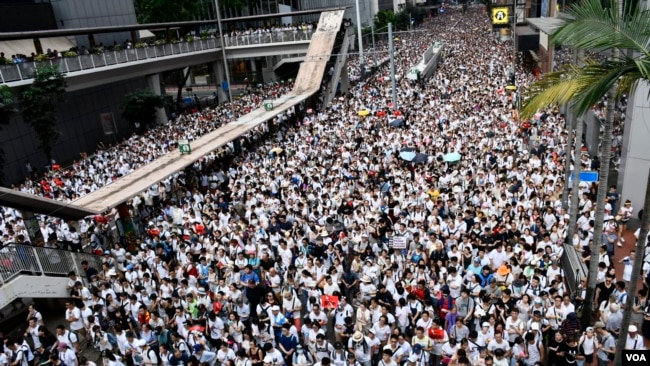 香港民阵今年6月曾经举办百万人上街的反送中大游行