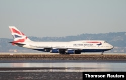 FILE - A British Airways Boeing 747-400 taxis at San Francisco International Airport, San Francisco.