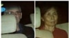 A combination photo shows British corporate investigators Peter Humphrey and Yu Yingzeng as they leave court in a police car in Shanghai Aug. 8, 2014. 
