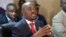 Opposition leader Nelson Chamisa addresses a media conference at party headquarters in Harare, Zimbabwe, Aug, 25, 2018. 