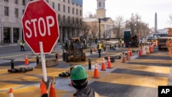 Demolition begins on the Black Lives Matter mural in Washington, March 10, 2025. 