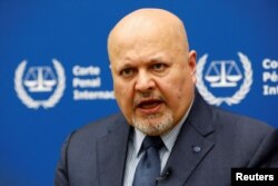 FILE - International Criminal Court Prosecutor Karim Khan speaks during an interview with Reuters in The Hague, Netherlands February 12, 2024.