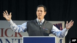 Republican presidential candidate former Pennsylvania Sen. Rick Santorum (file photo from Feb. 4, 2012