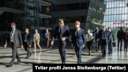 Belgium, Brussels, Jens Stoltenberg, general secretary of NATO, and president of Serbia Aleksandar Vucic