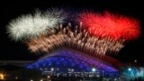 Fireworks are seen over the Olympic Park during the opening ceremony of the Sochi 2014 Winter Olympics, Feb. 7, 2014. 