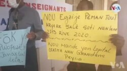 Anseyan yo nan vil Jeremie manifeste pou egzije ayerye salè leta dwe yo
