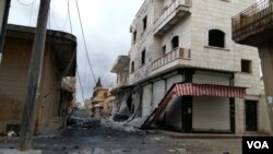 Destroyed homes in Afrin