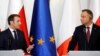 Президент Франції Еммануель Макрон та польський президент Анджей Дуда у Варшаві 3 лютого 2020 р.