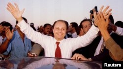 FILE - Edir Macedo, leader of Brazil's Universal Kingdom of God Church, greets worshippers of his powerful evangelical institution in 1995.