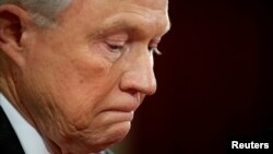 U.S. Sen. Jeff Sessions, R-Ala., testifies before the Senate Judiciary Committee on Capitol Hill in Washington on his nomination to become U.S. attorney general, Jan. 10, 2017.