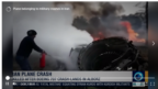 Máy bay vận tải quân sự Iran bị cháy hôm 14/1/2019. Photo chụp từ Reuters