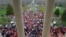 Thousands of teachers from across Kentucky gather outside the state Capitol to rally for increased funding and to protest last minute changes to their state funded pension system, April 2, 2018, in Frankfort, Ky. 