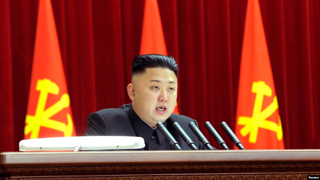 North Korean leader Kim Jong Un presides over a plenary meeting of the Central Committee of the Workers' Party of Korea in Pyongyang March 31, 2013.