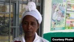 The leader of the Health Development Army volunteers in the village of Dosha is Datu Badadha. (VOA/Joana Mantey)