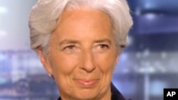 IMF နိုင်ငံတကာ ငွေကြေးရန်ပုံငွေအဖွဲ့ရဲ့ အမှုဆောင်ညွှန်ကြားရေးမှူး Christine Lagarde။