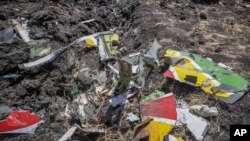 Reruntuhan tersebar di TKP jatuhnya Ethiopian Airlines tidak lama setelah lepas landas di Hejere, dekat Bishoftu, atau Debre Zeit, 50 kilometer selatan Addis Ababa, Ethiopia, Minggu, 10 Maret 2019 (foto: AP Photo)