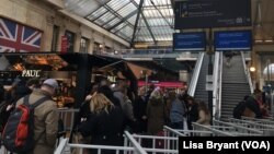 Passengers waiting for the Eurostar train. 