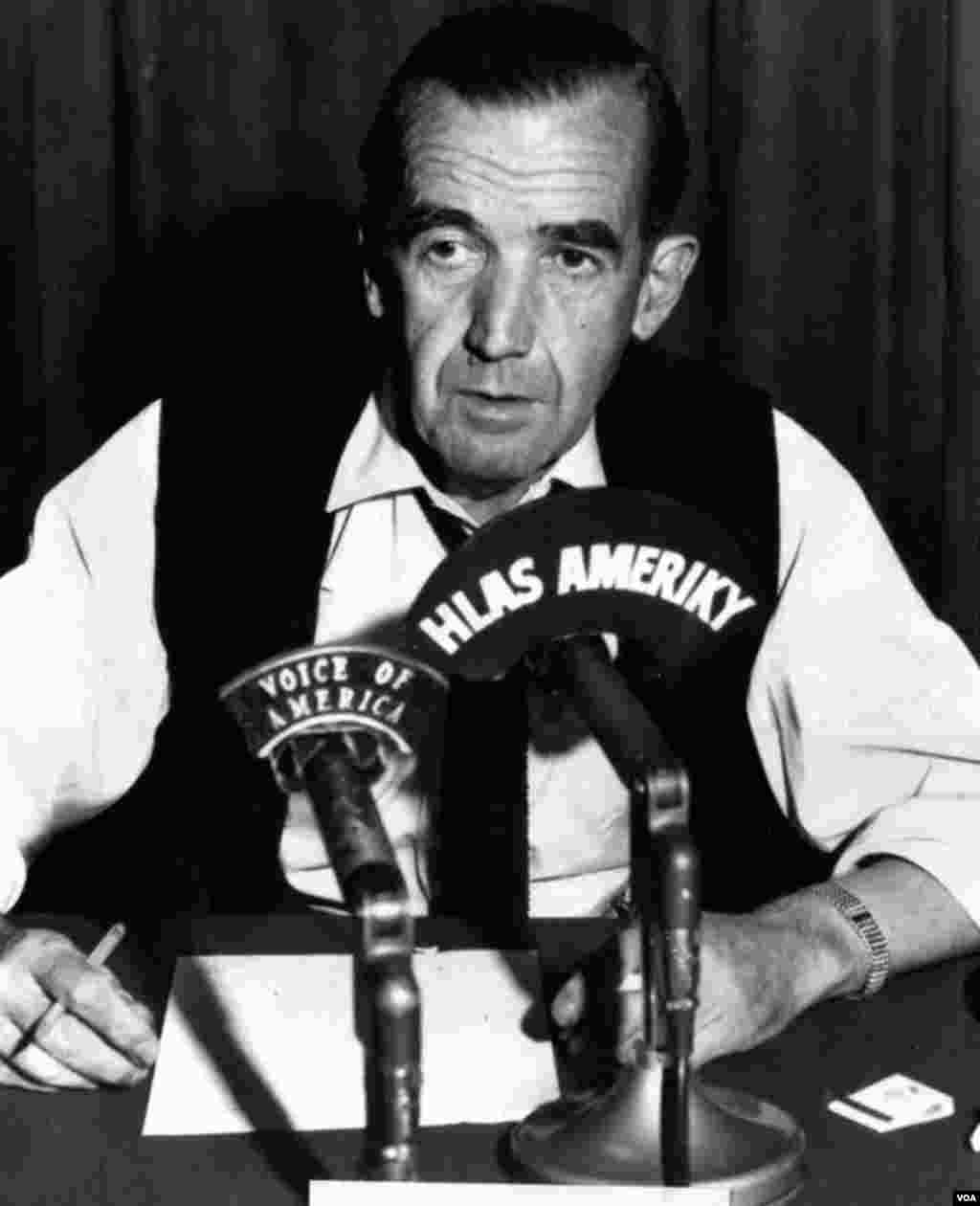 Edward R. Murrow, legendary journalist and Director of the U.S. Information Agency, VOA's parent organization, 1961-1964.