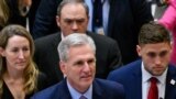 US Republican Representative from California Kevin McCarthy walks from the House Chamber after he was ousted as Speaker at the US Capitol in Washington, DC, on October 3, 2023.