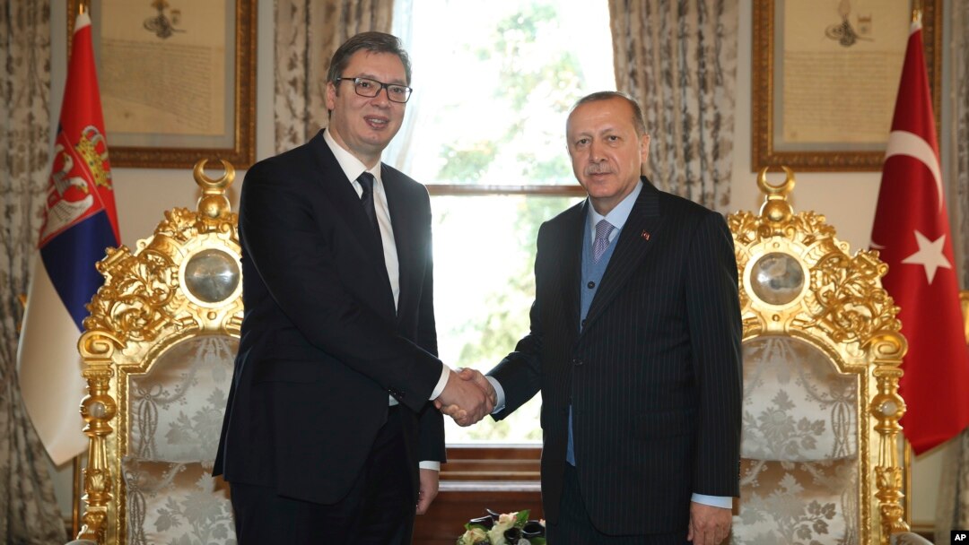 Arhiva - Sastanak predsednika Srbije i Turske, Aleksandra Vučića i Rečepa Tajipa Erdogana, u Istanbulu, 29. januar 2018. (Yasin Bulbul/Pool Photo via AP)