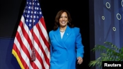 La vicepresidenta de EEUU, Kamala Harris, durante el Festival Essense en Nueva Órleans, Luisiana, el 6 de julio de 2024. 