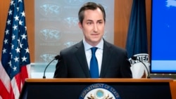 FILE — U.S. State Department spokesperson Matthew Miller is pictured during a question and answer session with journalists after he delivered a news briefing at the State Department on July 18, 2023, in Washington. 