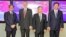 左起：日本台湾交流协会代理代表横地晃、美国在台协会台北办事处处长郦英杰、台湾外交部副部长田中光、台湾法务部政务次长蔡碧仲10月15日在台北举行共同保护知识产权研讨会。（图片来源：台湾外交部推特）