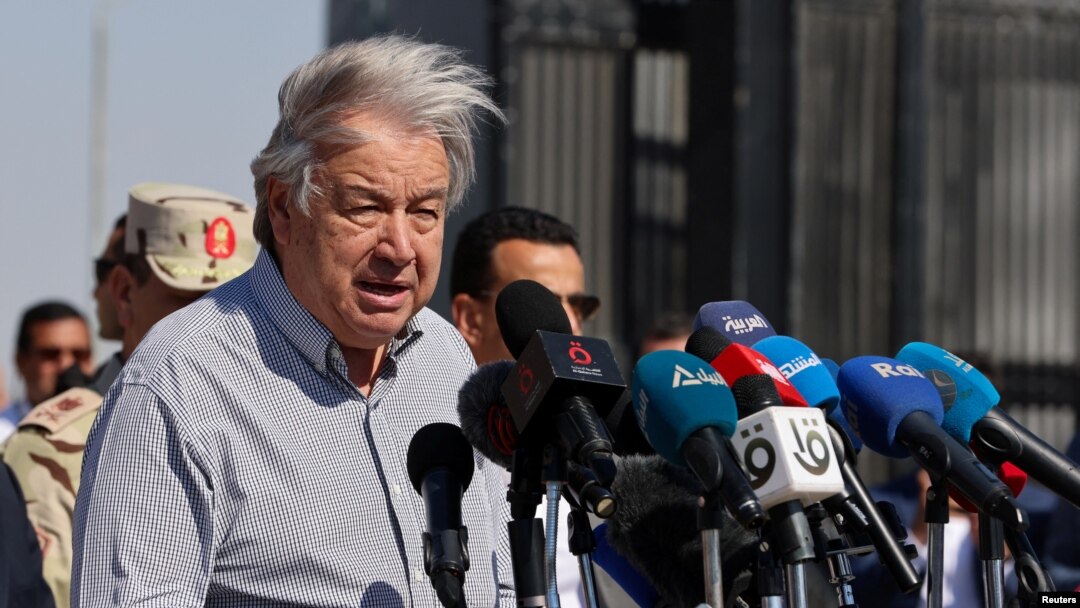 Birleşmiş Milletler Genel Sekreteri Guterres, Refah sınır kapısında açıklamalarda bulundu. 