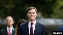 FILE - Then-White House senior adviser Jared Kushner walks away following a television interview on the North Lawn at the White House, in Washington, Sept. 15, 2020. 