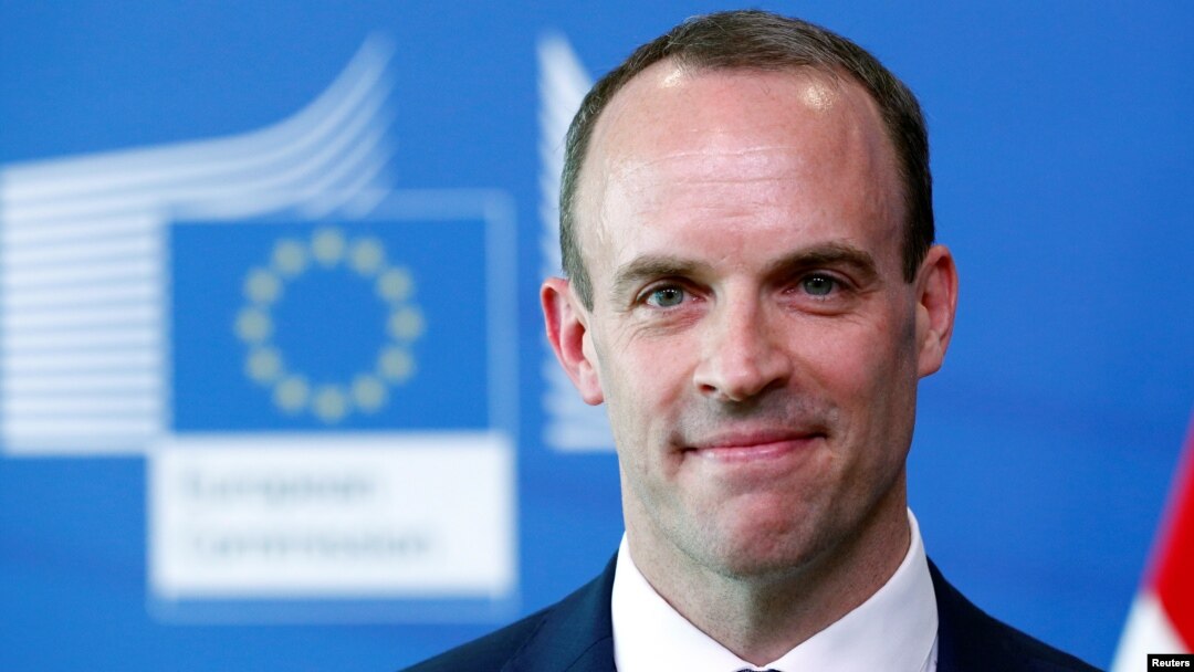 Britain's Secretary of State for Exiting the European Union, Dominic Raab in Brussels, Belgium, July 19, 2018.