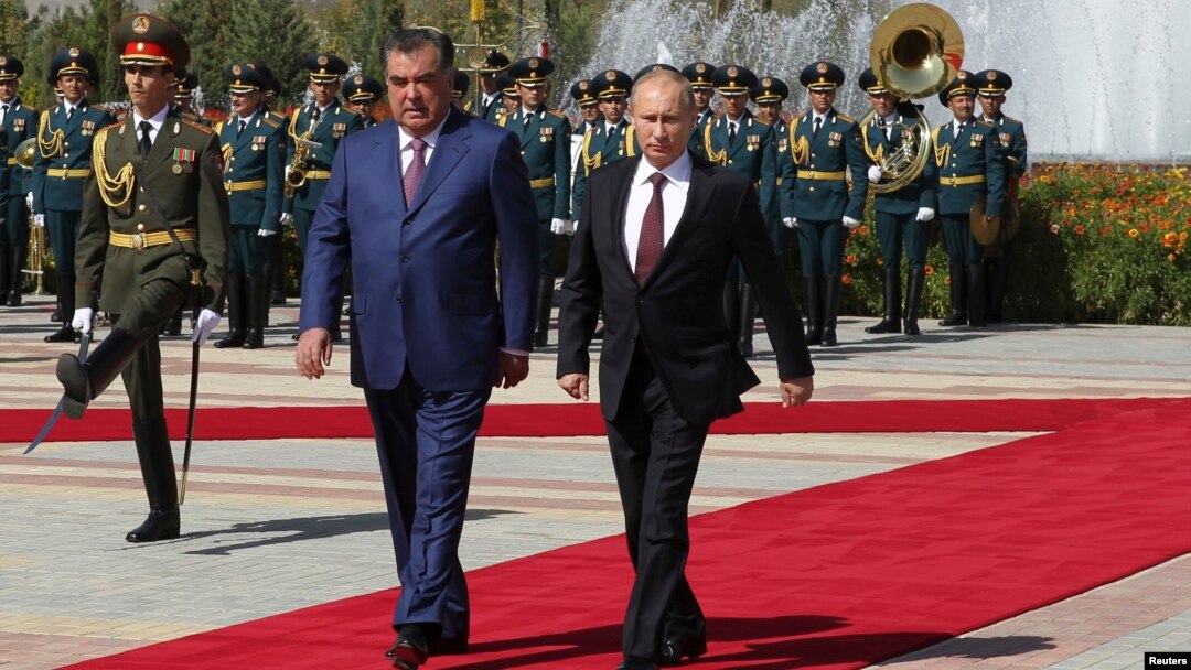 Prezidentlar Emomali Rahmon, Vladimir Putin Dushanbeda. 5-oktabr, 2012-yil.