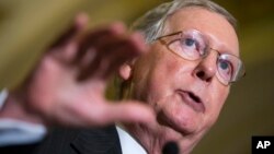 美国国会多数党领袖麦康纳尔2015年9月16日在华盛顿国会山的一次记者会上。（资料照）