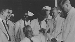 President Franklin Roosevelt aboard the U.S.S. Indianapolis in Trinidad, 1936