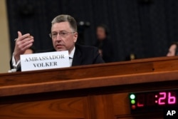 FILE - Ambassador Kurt Volker, former special envoy to Ukraine, testifies before the House Intelligence Committee on Capitol Hill in Washington, Nov. 19, 2019.