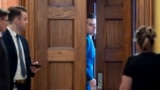 President-elect Donald Trump's nominee to be attorney general, Matt Gaetz, closes a door to a private meeting at the Capitol in Washington, Nov. 20, 2024.