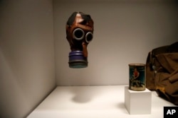 A child's gas mask is part of the permanent exhibit "Salute to the Home Front" at the National World War II Museum which will open to the public in New Orleans, June 12, 2017.