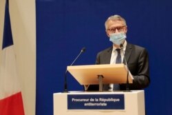 French anti-terrorist state prosecutor Jean-Francois Ricard holds a press conference, Oct. 21, 2020, in Paris.