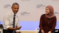 Барак Обама на Всемирном саммите по предпринимательству. Стэнфорд, Калифорния, 24 июня 2016. 