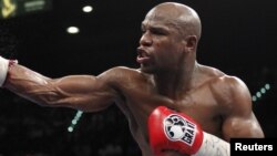 Floyd Mayweather lors de son combat de Las Vegas, 5 mai 2012