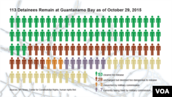 113 Detainees Remain at Guantanamo Bay as of October 29, 2015